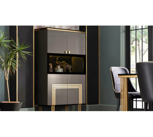 Двустворчатый шкаф витрина для посуды Carlino CARL-13