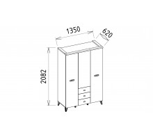 Трехдверный шкаф Менти (Menty) MENTY-21