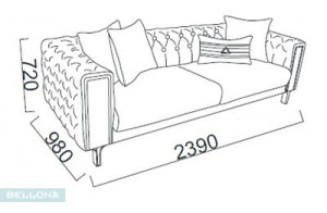 Трехместный диван Монтего MONT-02