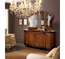 Комод для посуды с зеркалом Аллегро 5 (орех)