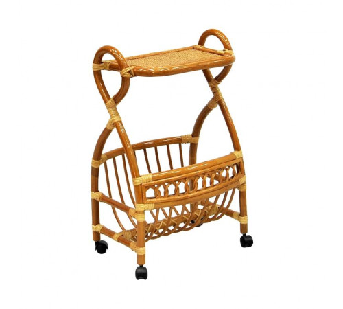 Столик с подставкой для газет Classic Rattan 17/17 из ротанга на колесиках
