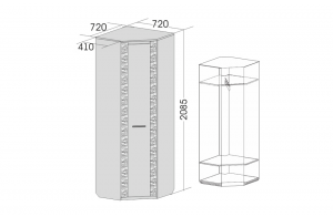 Угловой шкаф гардероб для гостиной Элана
