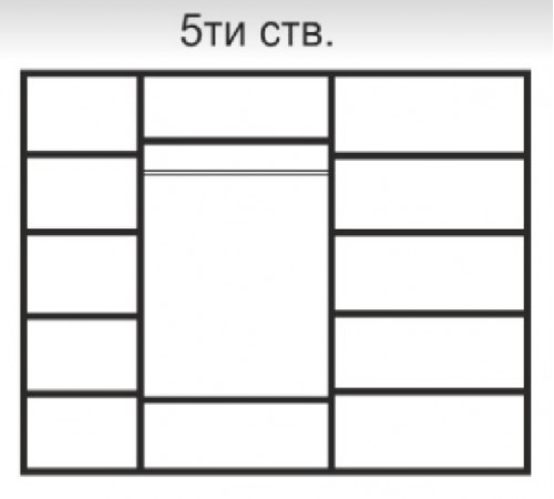Пятистворчатый шкаф для одежды Rimini Solo РМШ2/5 (s) (слоновая кость)