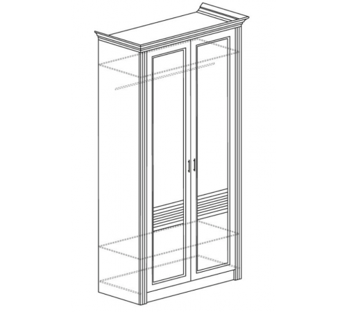 Двухдверный шкаф для одежды Орлеан 835 ясень темный